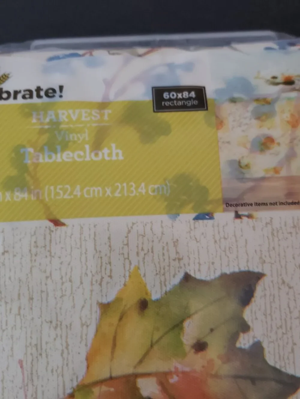 NEW Harvest Vinyl Tablecloth Fall Theme Pumpkin Patchwork Harvest 60